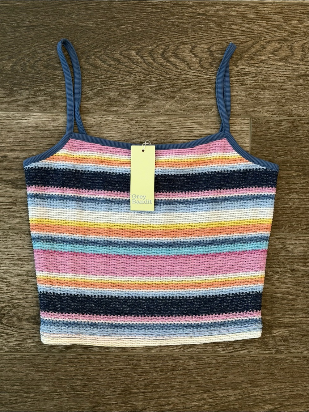 Grey Bandit • Multicolor Striped Cropped Tank Top • NWT